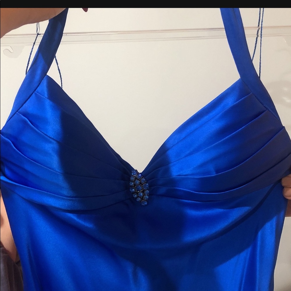 Saphire Blue Halter Dress - Lillie Rubin